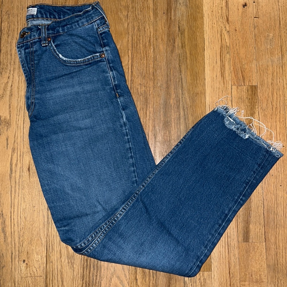 Zara straight jeans with raw hem